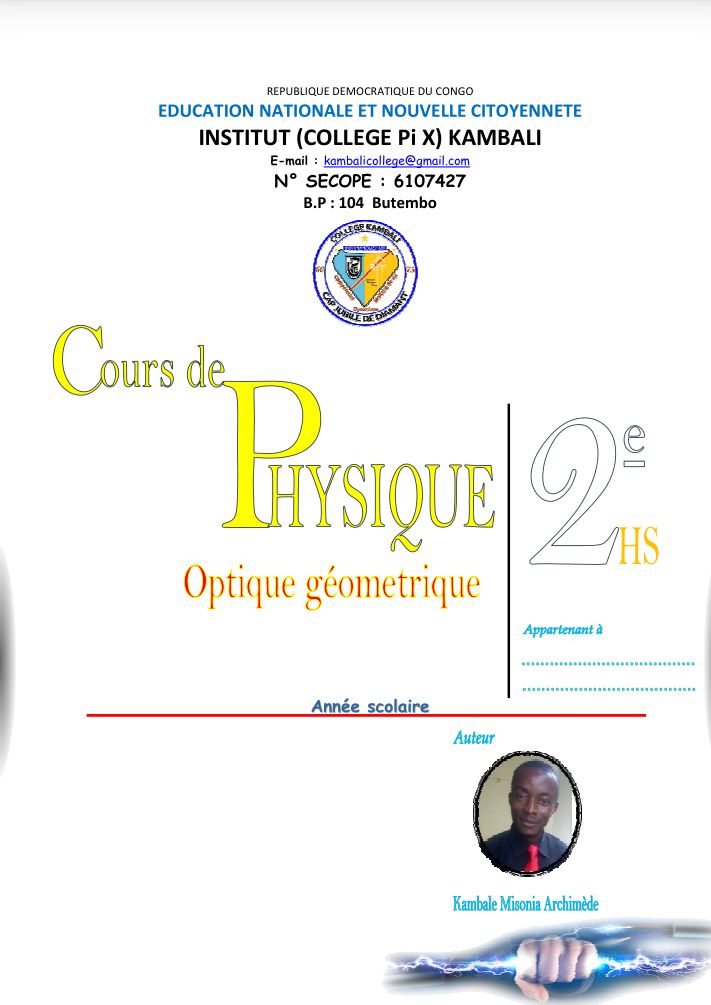 Manuel Syllabus de Physique 2eme HSC partie 1 : optique Géométrique