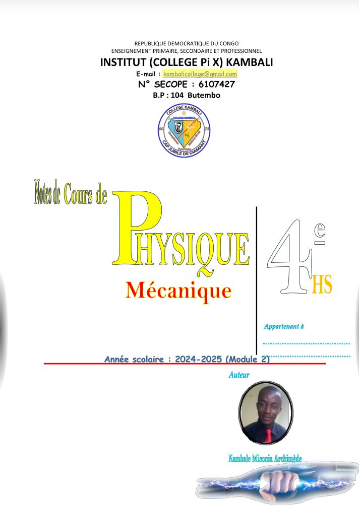 Manuel Syllabus de physique 4eme HSC partie 1: mécanique