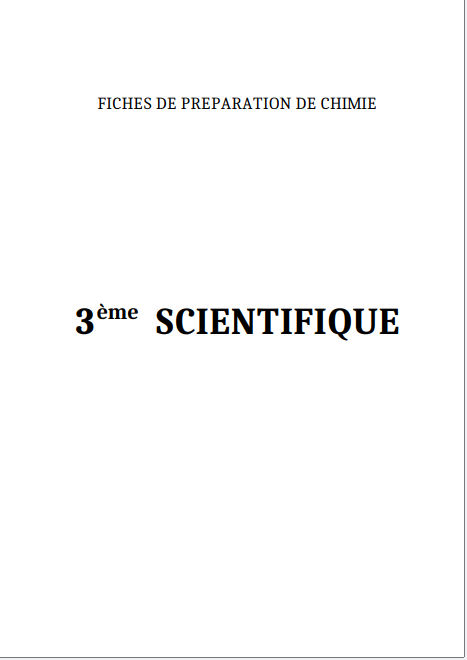 Manuel Fiche de Préparation Chimie 3ème Hsc