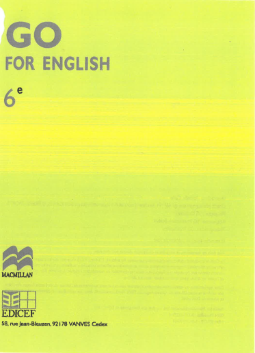 Manuel Anglais 6em : Go For English 6e